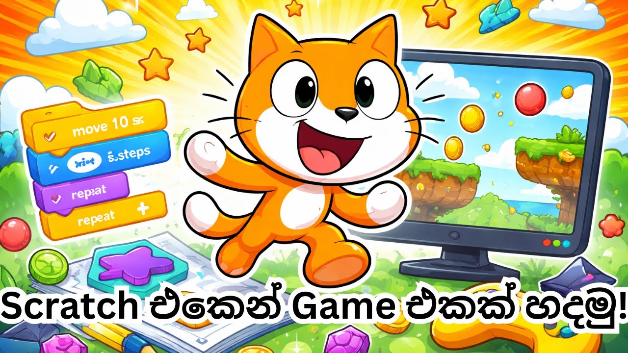 How to create a snake game with scratch in sinhala.#scartchsinhala