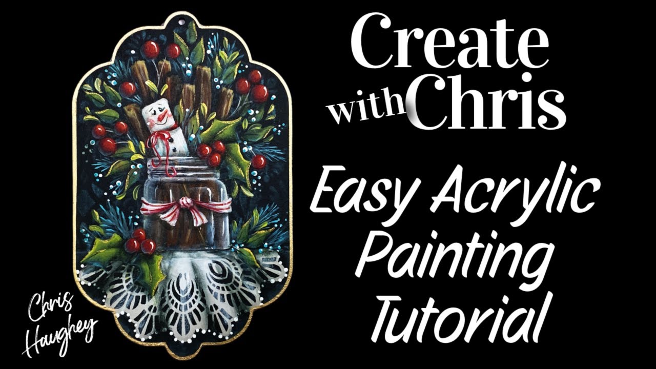Create with Chris - Christmas Lace Snowman Ornament