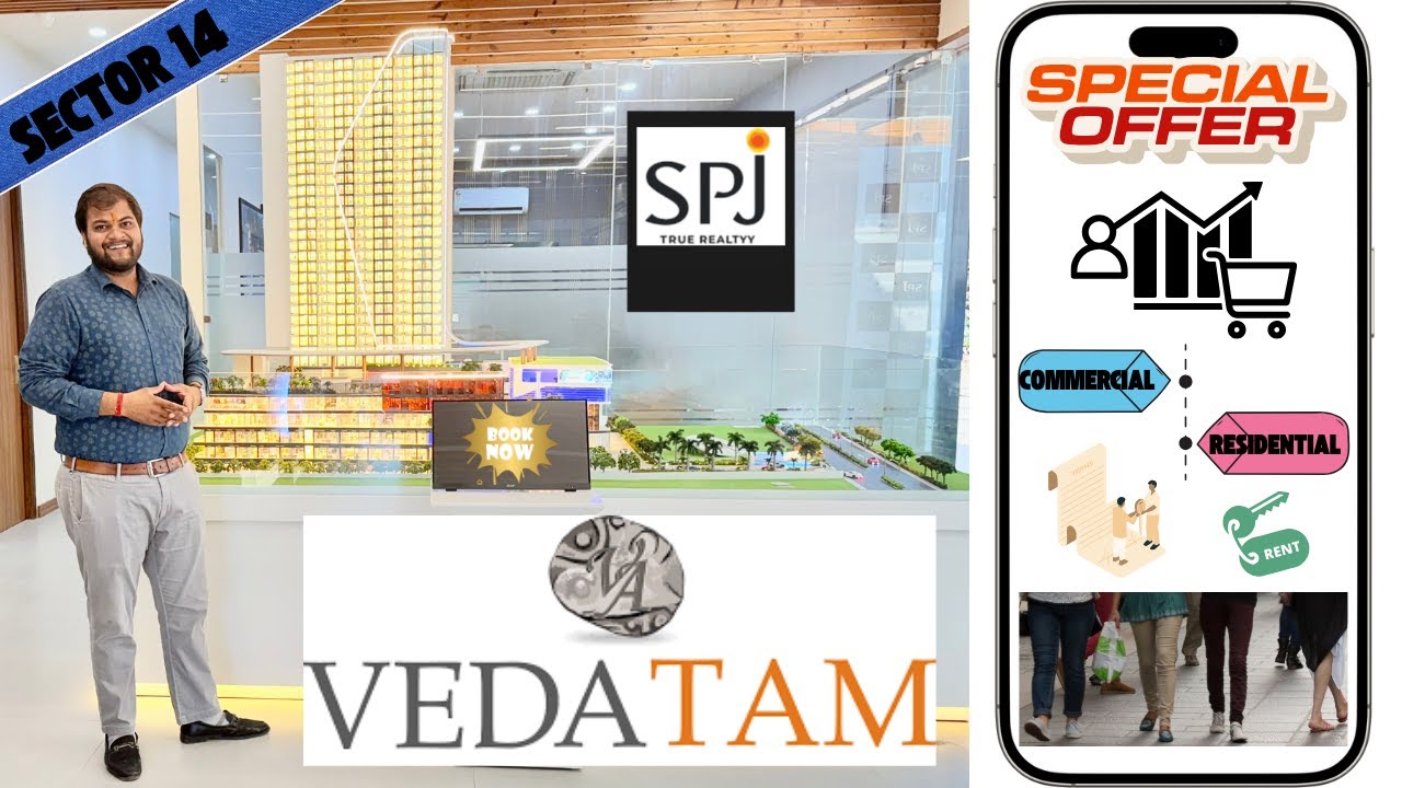 SPJ Veda Tam Sector 14 Gurgaon | Main Road-Facing Showrooms ₹30–60L | High ROI Commercial Investment