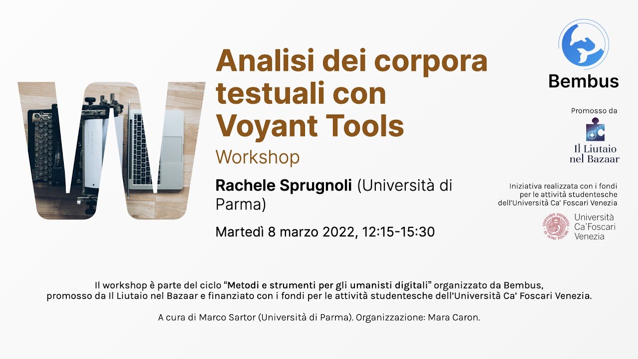 Analisi dei corpora testuali con Voyant Tools – Rachele Sprugnoli