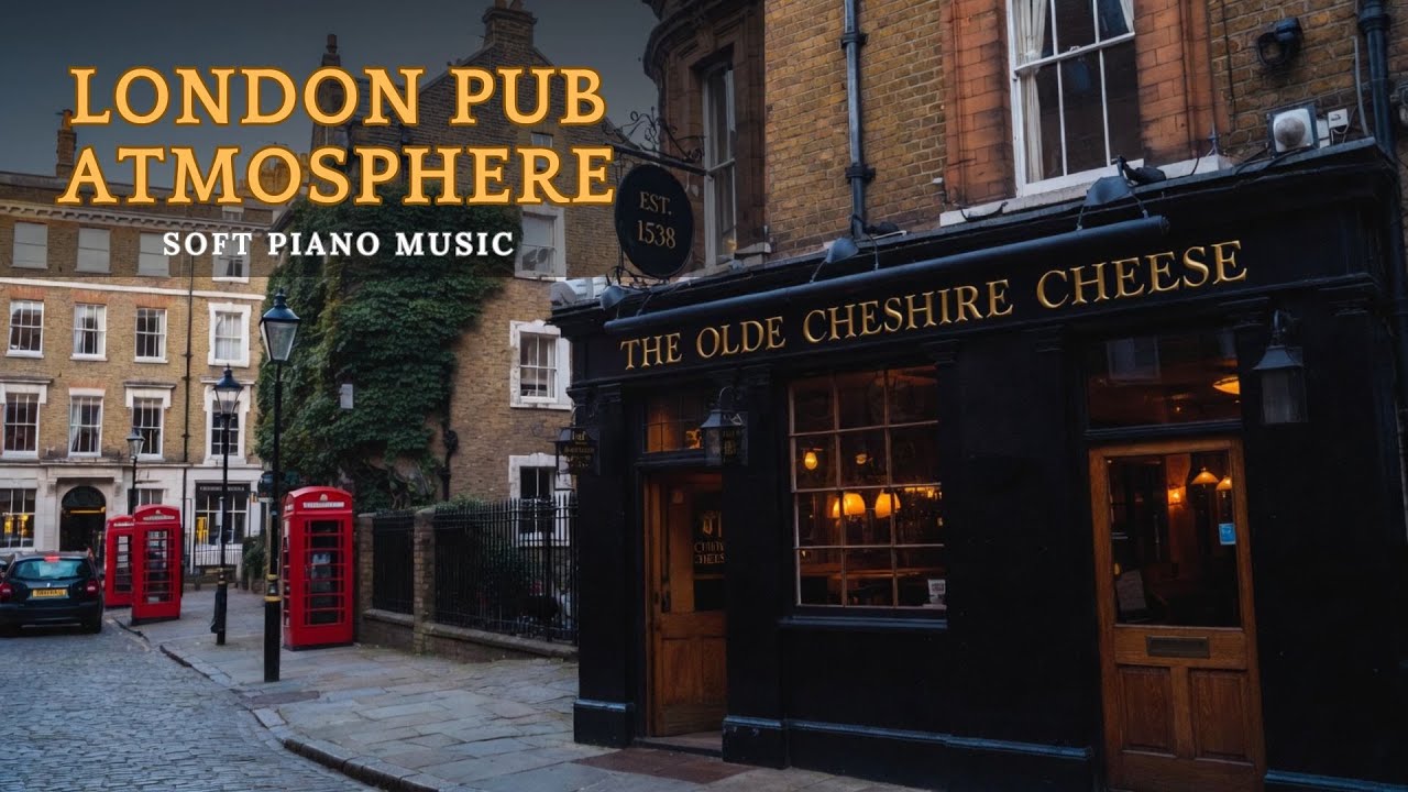 Cozy London Pub Atmosphere | Relaxing Piano Music #cozyatmosphere #darkacademia #londonstreetview