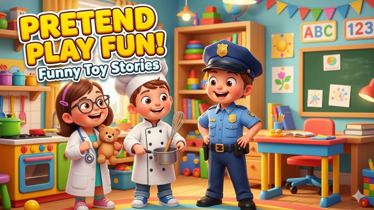 🎭 Kids Pretend to be Adults | Funny Toy Stories Rhyme 😂 Kids Role Play & Learning Song