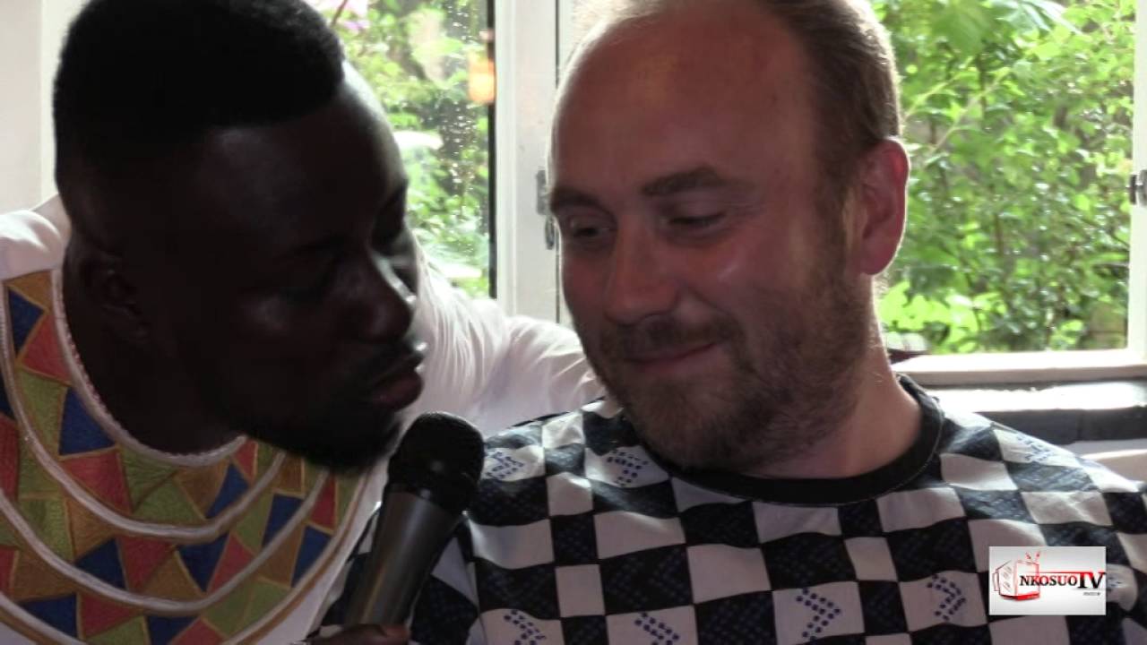 A white Man speaking TWI in Denmark with Nkosuohene.