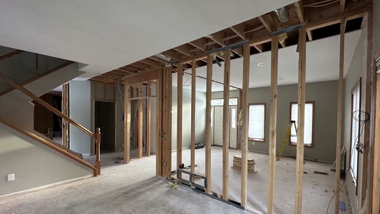 how to remove and replace a load bearing wall with a steel beam