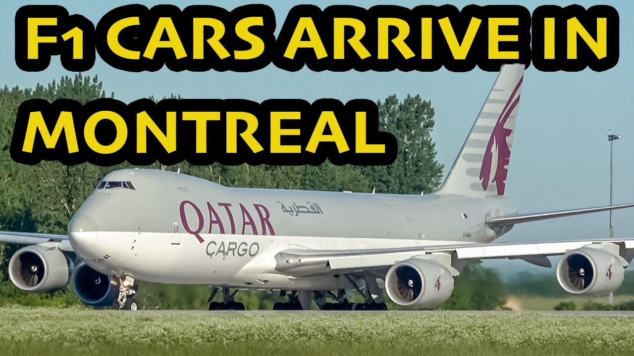 FORMULA 1 CARS ARRIVING! 747-8F and 777F Arriving in Montreal-Mirabel (YMX/CYMX)
