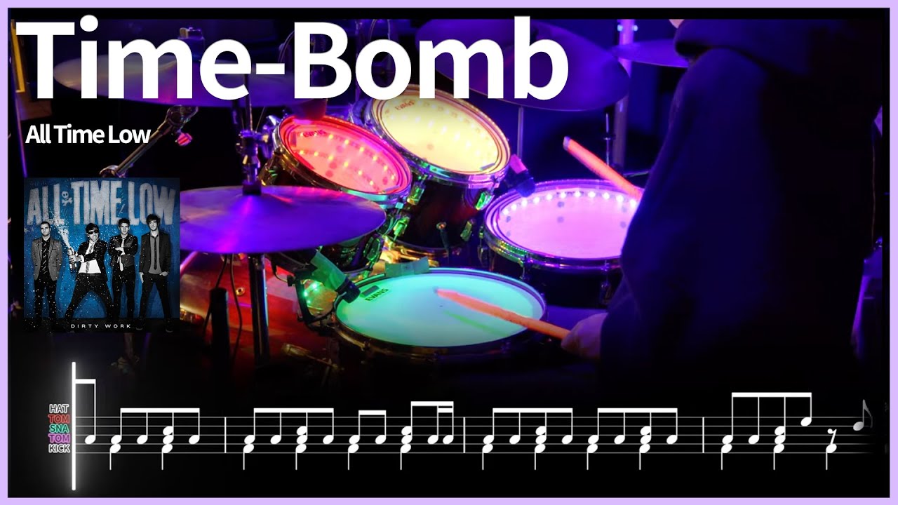 147.All Time Low - Time-Bomb(피파온라인3op) 드럼커버【★★★★☆】 | 드럼악보 | 16비트 | drums tutorial ドラムを弾いてみました 【TAB譜】