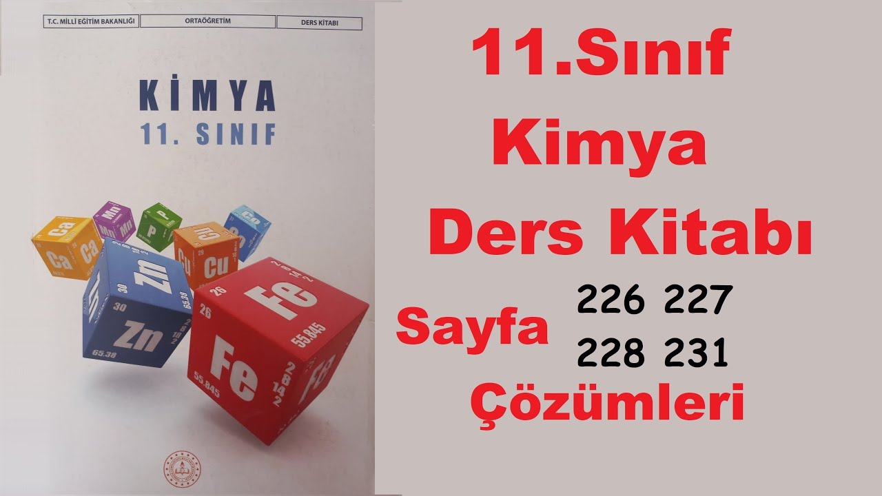 Kimya 11 MEB Ders Kitabı Sayfa 226 227 228 231 Çözerek Öğrenin Kimyasal Tepkimelerde Denge