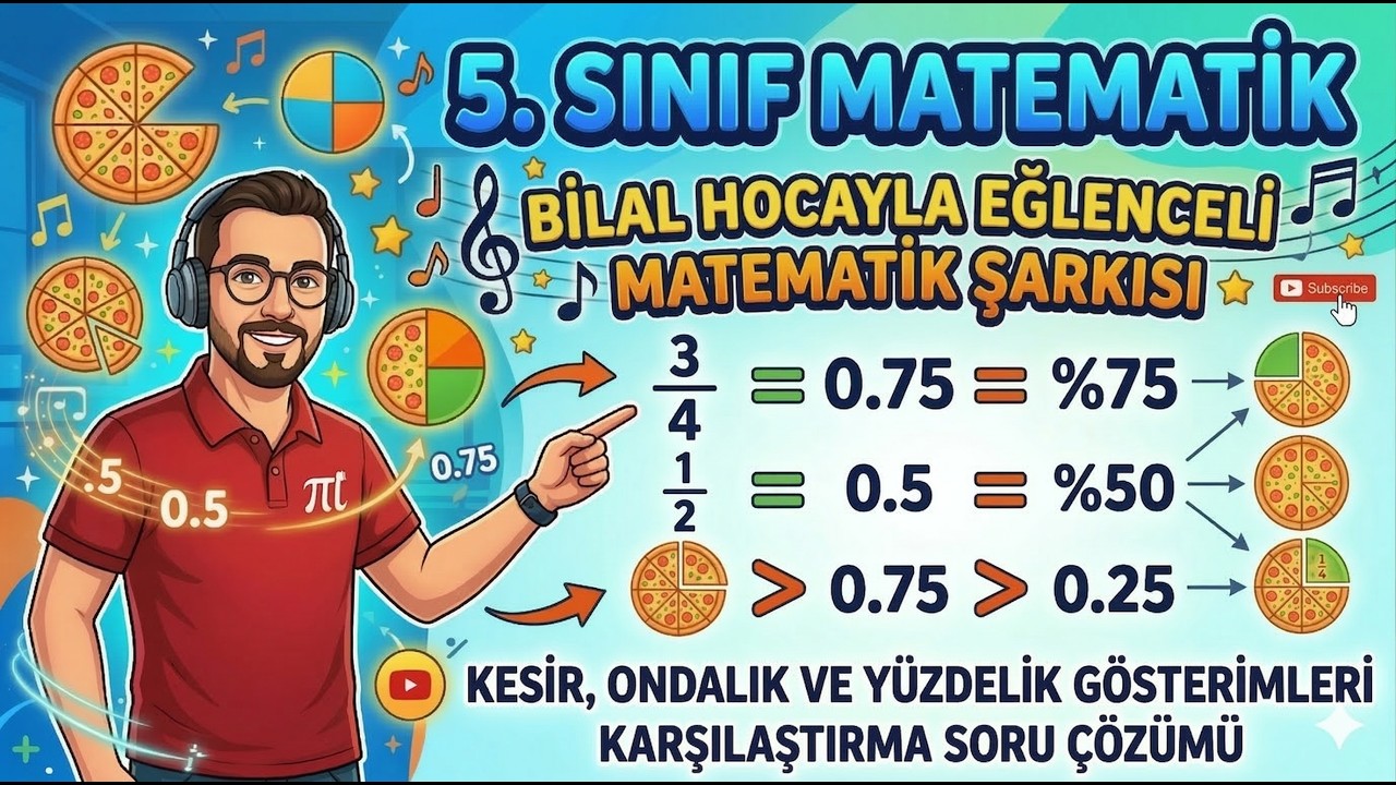 5. Sınıf Matematik: Kesir, Ondalık ve Yüzde Karşılaştırma | Soru Çözümü