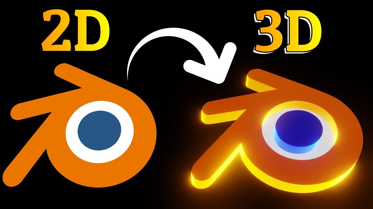 Как создать 3D-логотип из 2D-изображения? | Урок по Blender