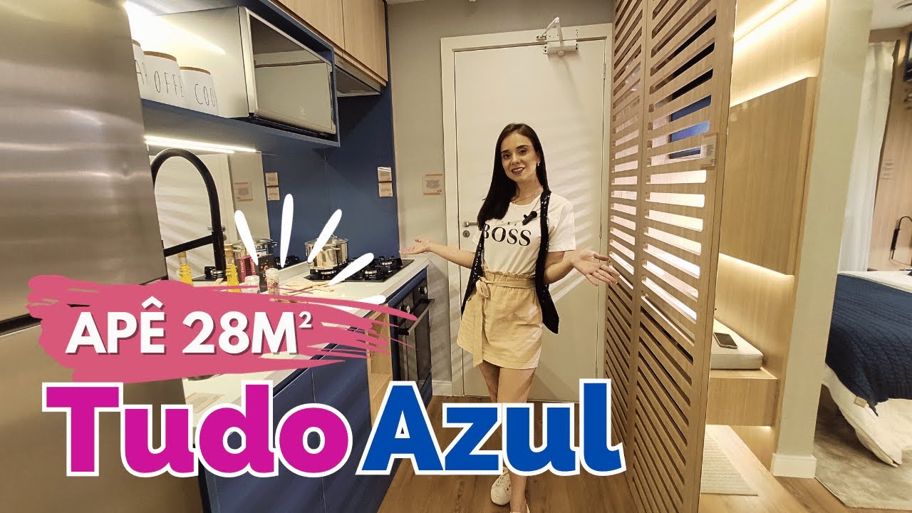 Tour APÊ 28M²  COM COZINHA AZUL E LAVANDERIA ESCONDIDA