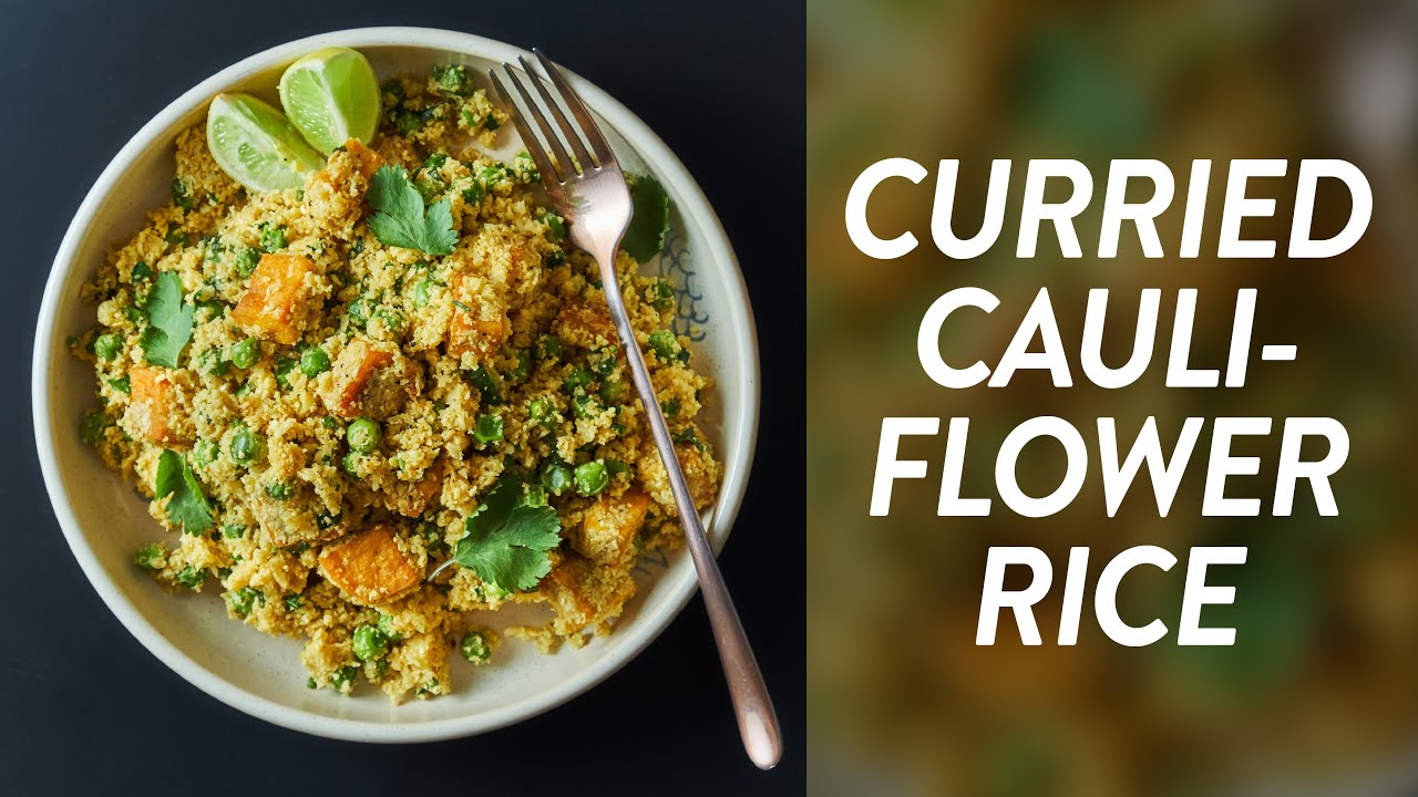 Curried Cauliflower Rice | Vegan, 6-Ingredients, 20 Minutes