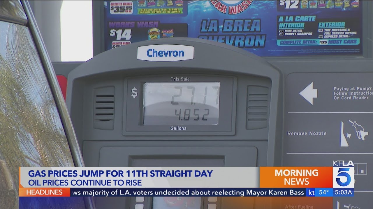 Gas prices climb for the 11th straight day as markets react to war in Iran
