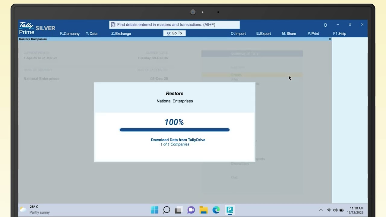 TallyPrime 7.0 | TallyDrive for Secure Cloud Backup | Explainer