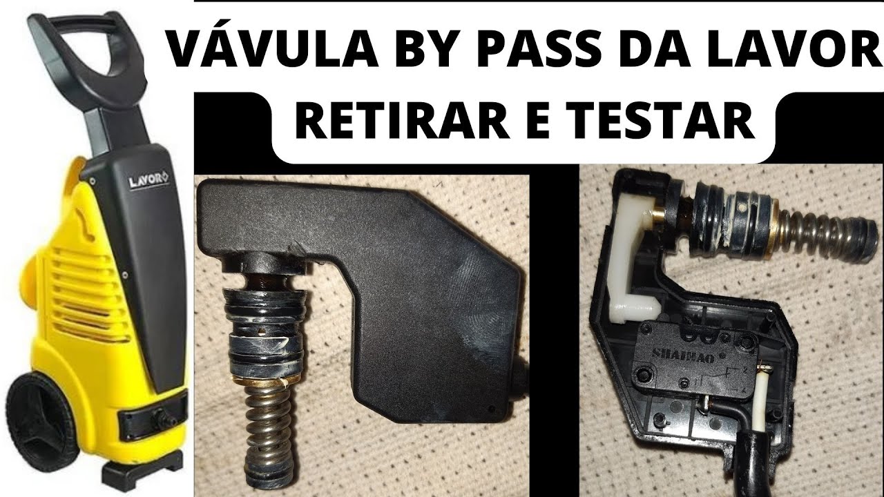 🚨 veja como retirar e testar a válvula by pass da lavadora de alta pressão lavor
