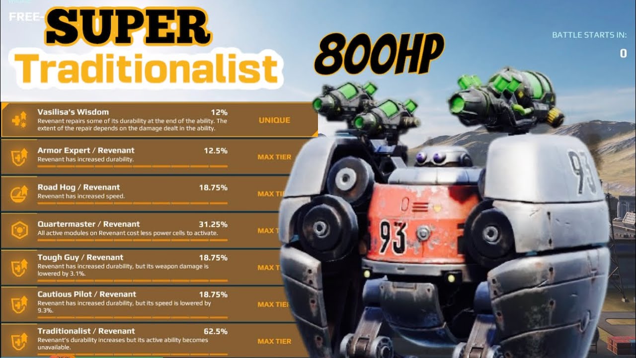Traditionalist Revenant 800HP | Super Robot | War robots Gameplay