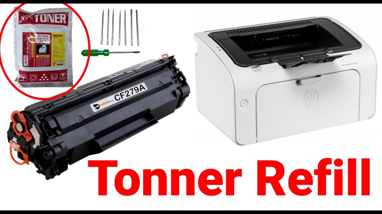 how to toner refill HP LaserJet Pro M12w Laser Printer