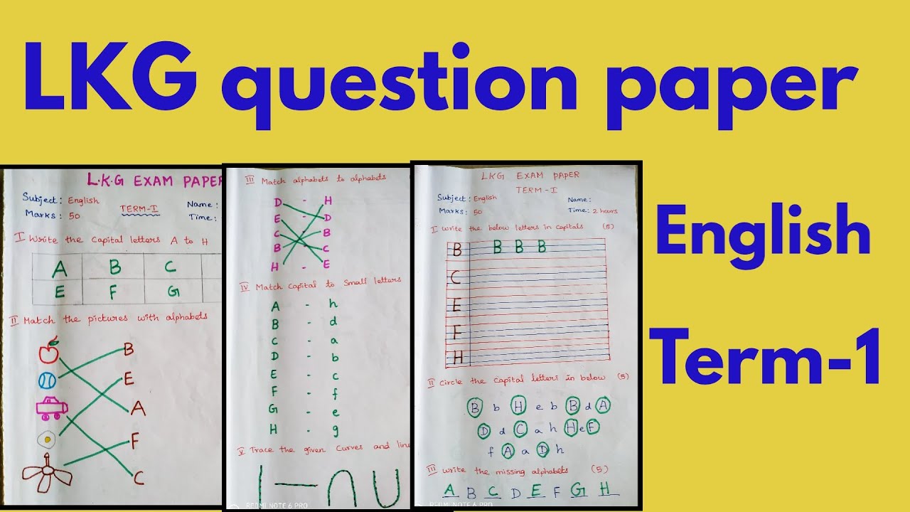 LKG English question papers 2021| English question paper for lkg | CBSE-ICSE-SSC