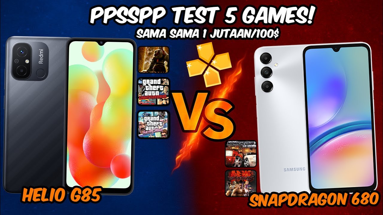 Snapdragon 680 vs Helio G85 Gaming Test – Test 5 Games PPSSPP on Budget Phones