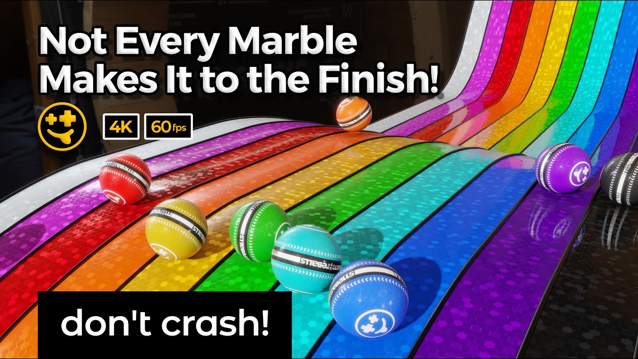 HECTIC Marble Race! Don't Crash!  | #marbles #marblerun #marblerace #asmr #sensory #speedrace