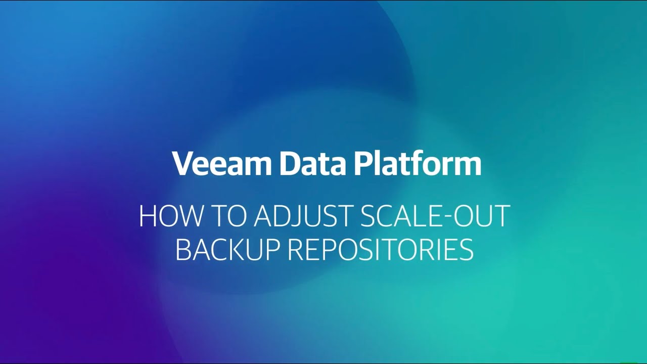 Adjusting and optimizing Scale-Out Backup Repositories