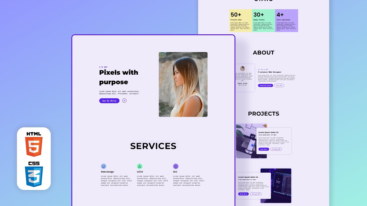 HTML CSS Portfolio Project | Responsive Website Using HTML & CSS
