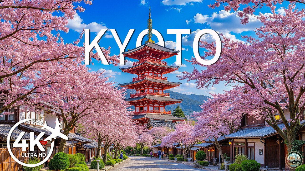 Kyoto Spring 4K 🌸 Peaceful Cherry Blossoms, Ancient Temples & Quiet Streets