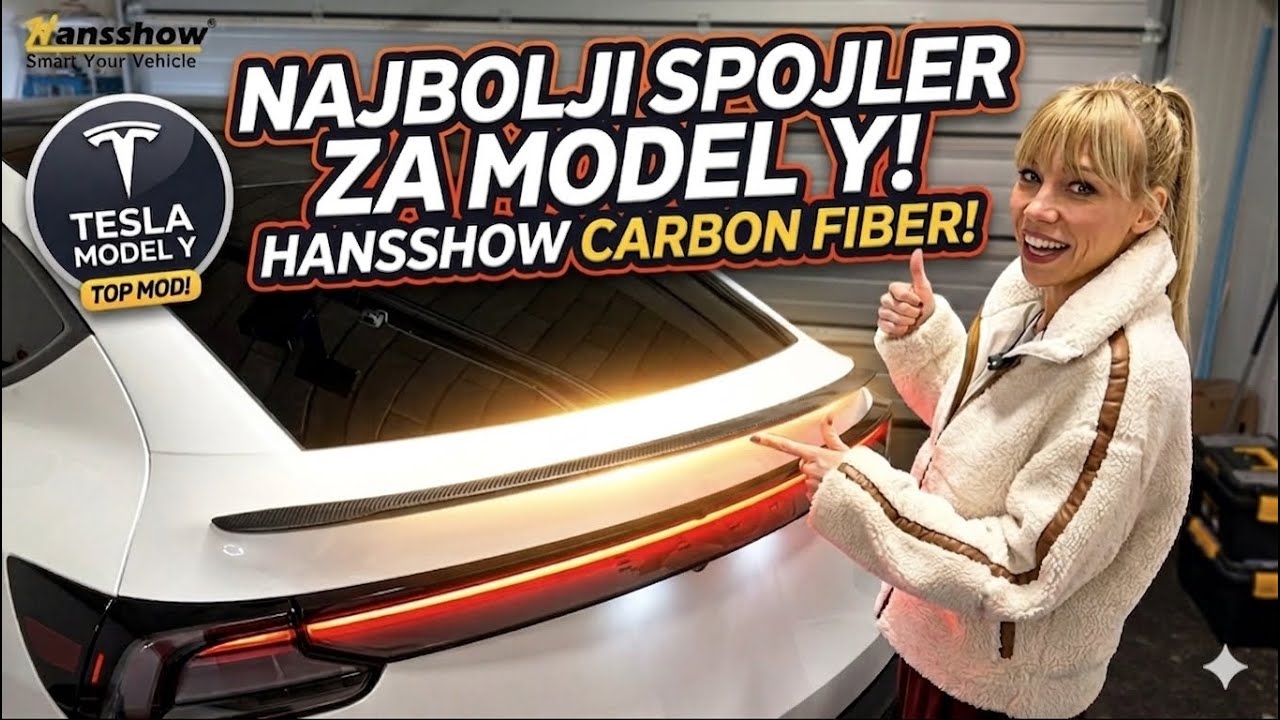NAJBOLJI DODATAK ZA TESLU MODEL Y? ⚡ Hansshow Carbon Fiber Spojler (Recenzija i ugradnja)