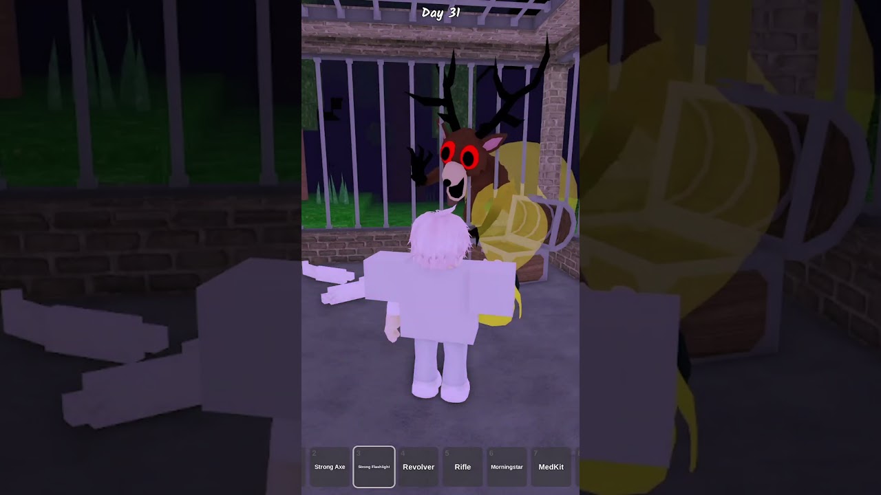 Не связывайтесь с голодными оленями в 99 ночах в лесу #roblox #99nightsintheforest #shorts