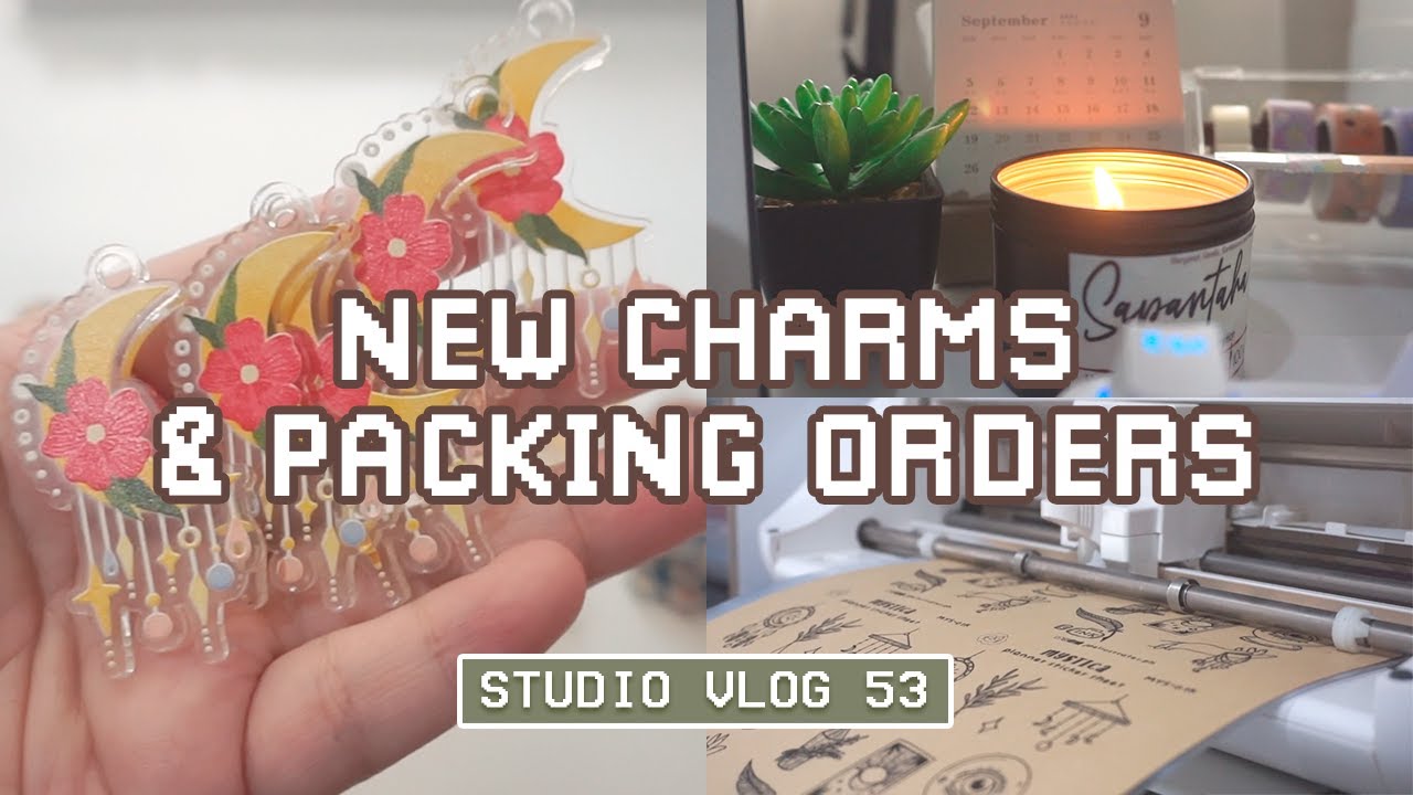 Studio Vlog 53 ✿ unboxing packages, packing orders, and new acrylic charms for my small business