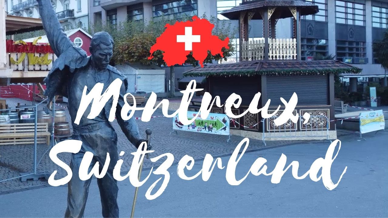 🏰 Montreux, Switzerland, Freddie Mercury Statue Drone Flight Video | World from Above
