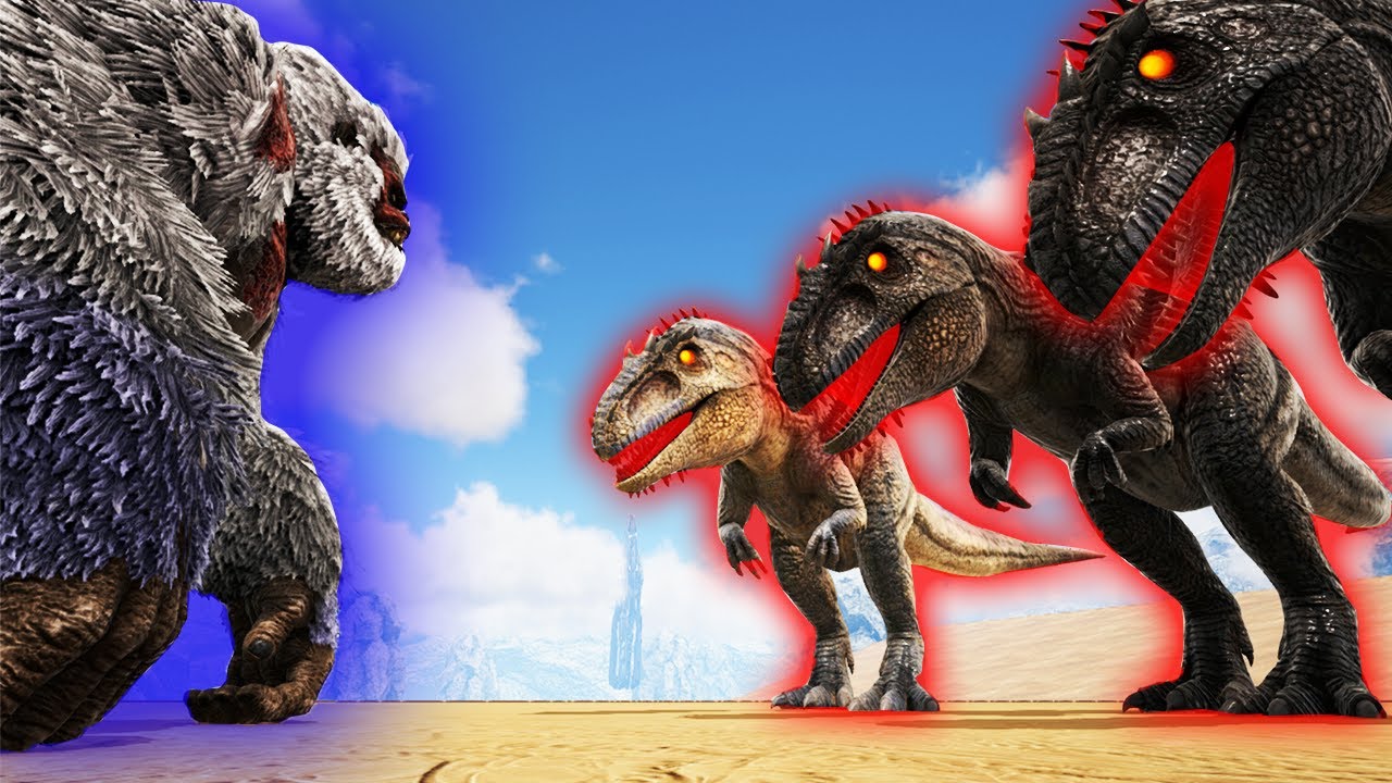 MEGAPITHECUS BOSS VS WILD GIGAS, BROODMOTHER, GODZILLA & OTHER GIANT DINOS | Ark Battles | Thyrulous