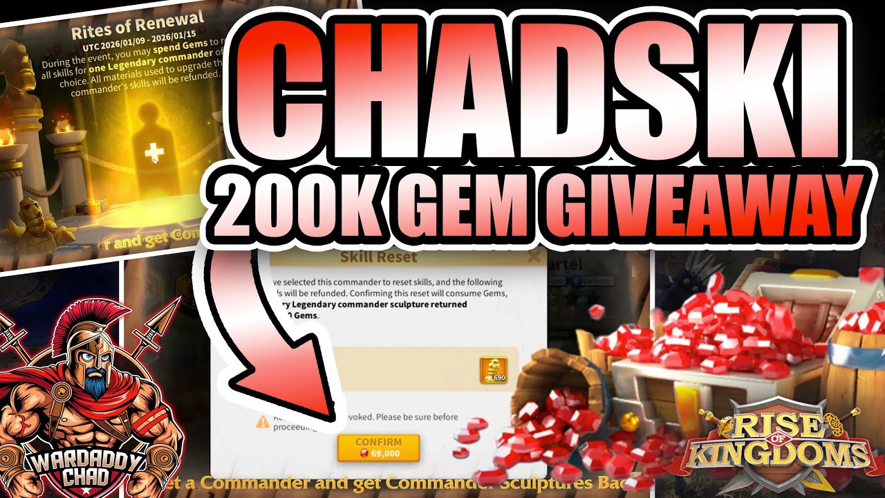 Commander Refund Event: Chadski Giveaway To Help With Gems - Rise of Kingdoms