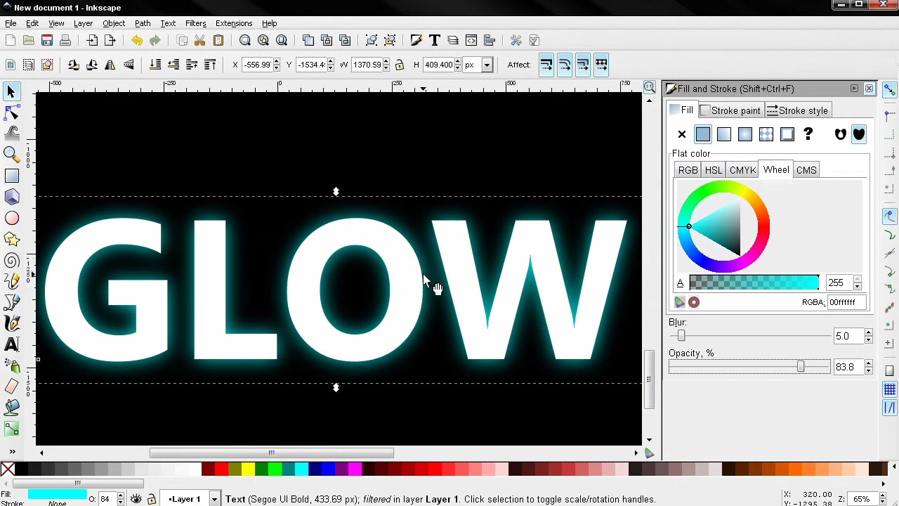 Эффект светящегося текста &mdash; Учебник по Inkscape