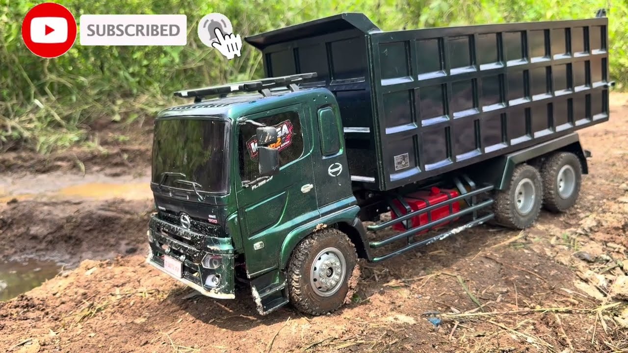 RC JR || TRUCK Hino 500 OFFROAD EXTREAM lewati tanjakan curam muatan batu koral