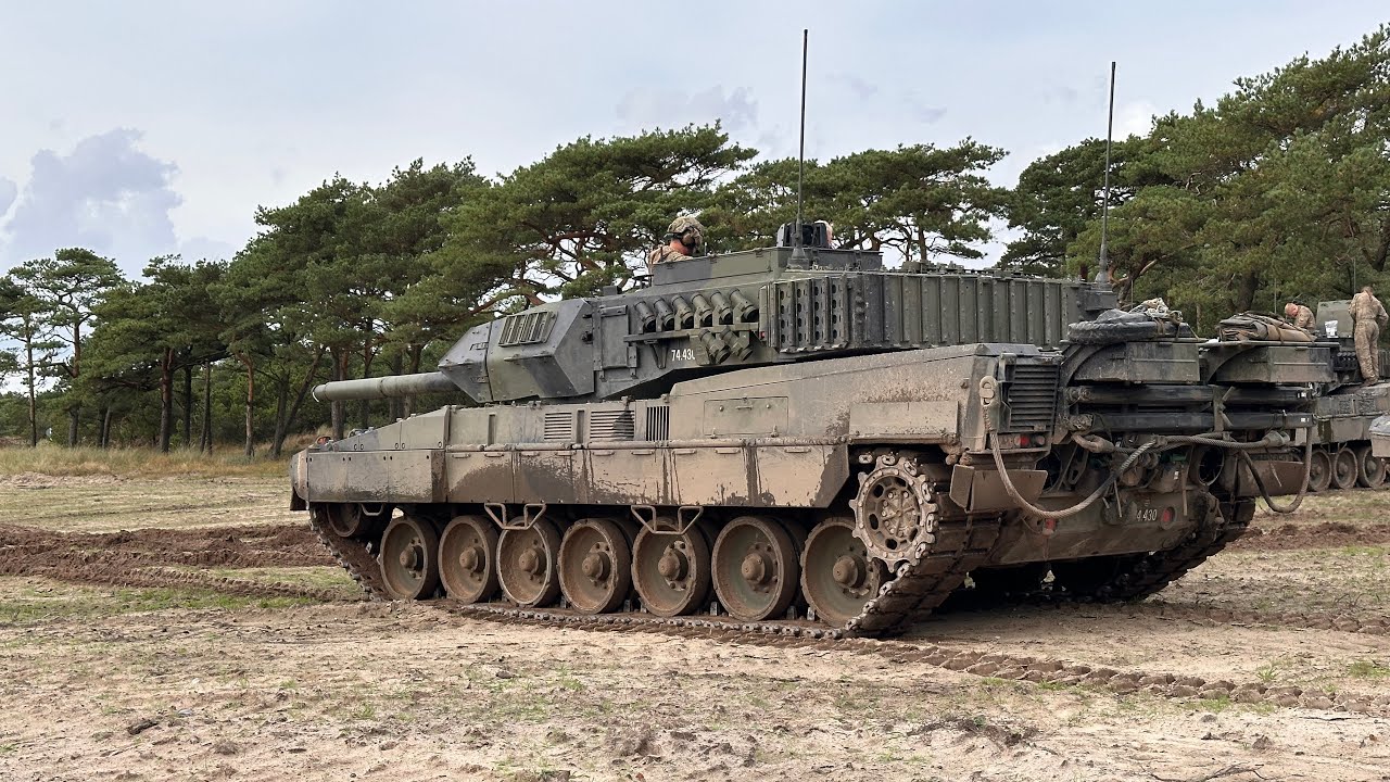 Leopard 2A7 Tank going to the live fire range