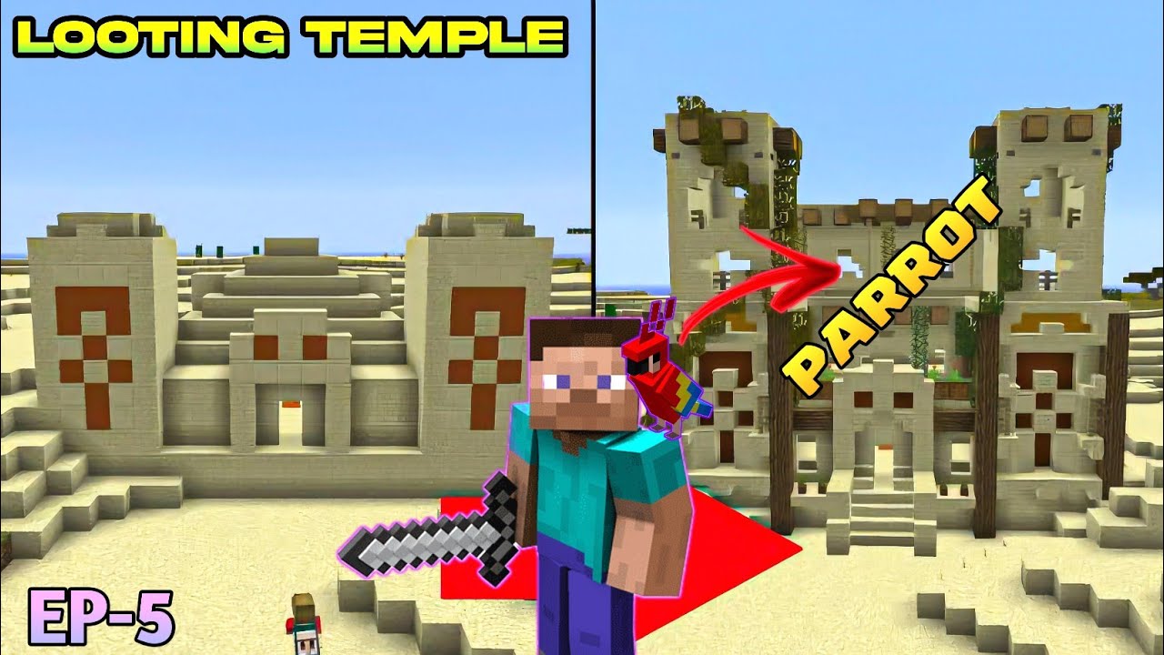 Looting Temple And Taming Parrot|Minecraft Episode 5|On Vtg!@Masstamilgaming