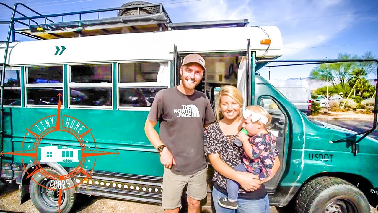 This Family Of 3 Lives & Travels Full Time In Their Mini School Bus Conversion