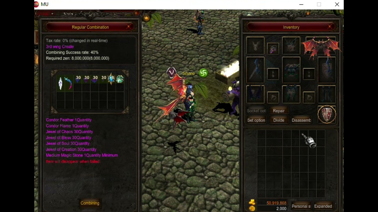2# Making Wings Level 3 - Fresei Mu Online GMO