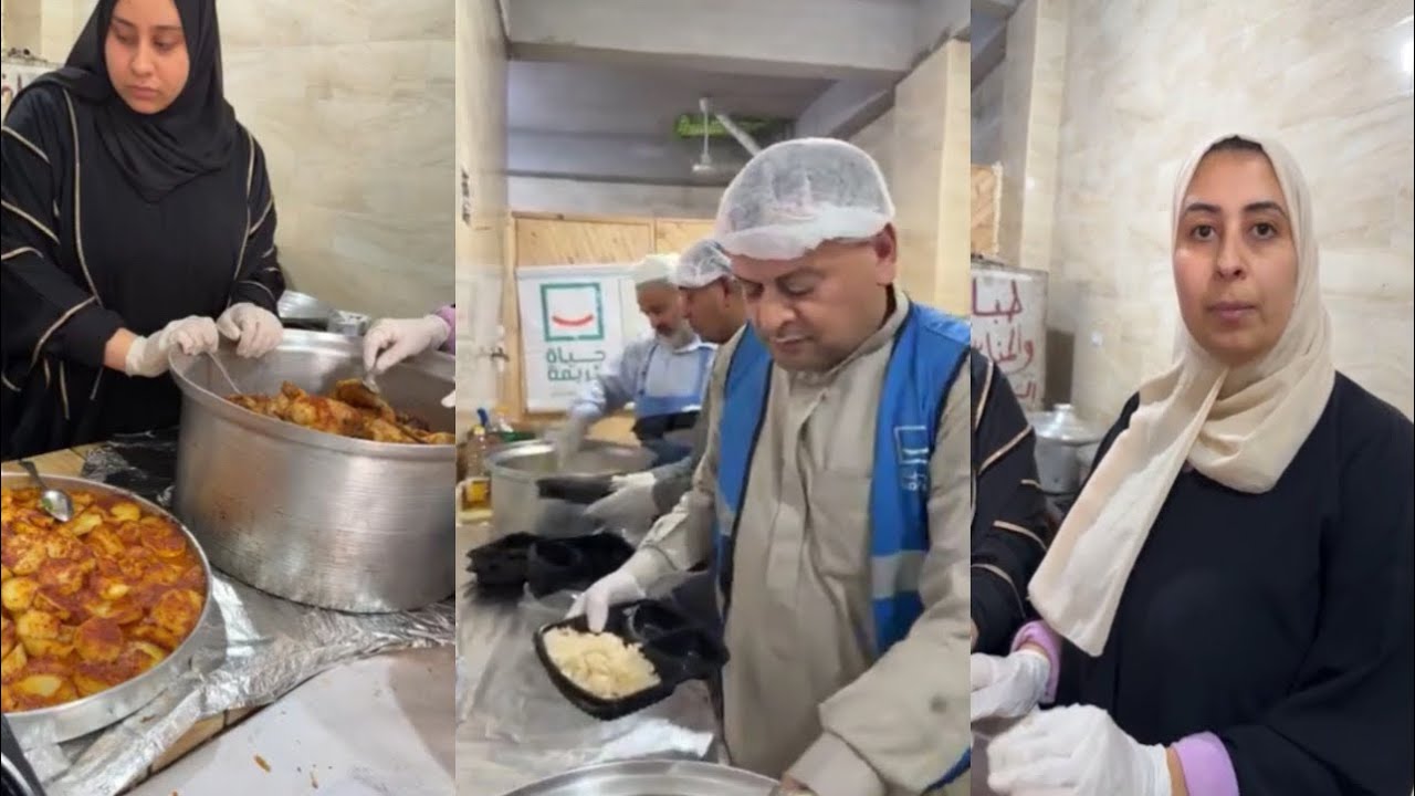 ٥٠٠ وجبة طازة.. من مطبخ حياة كريمة بالدقهلية لافطار الصائمين.. بث مباشر