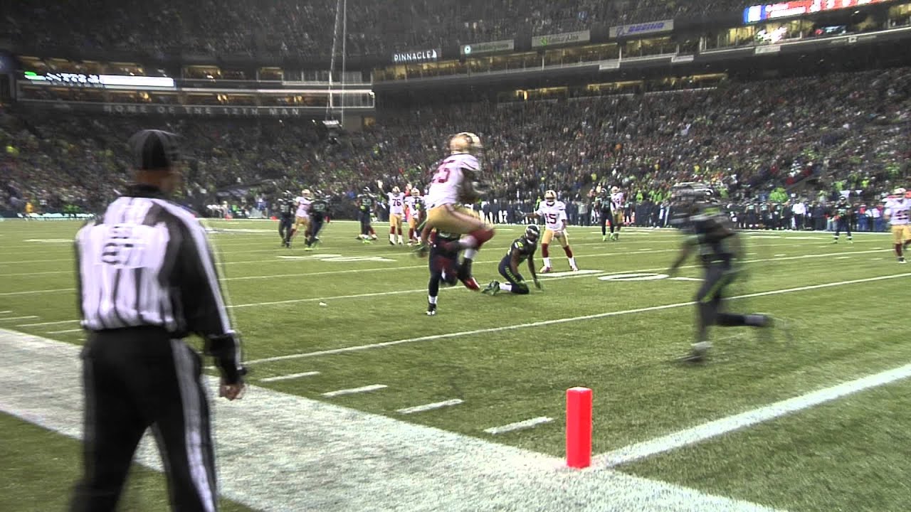 Kam Chancellor Crushes Vernon Davis (Rare Angle HD and slo-mo) 12-23-2012 Seattle