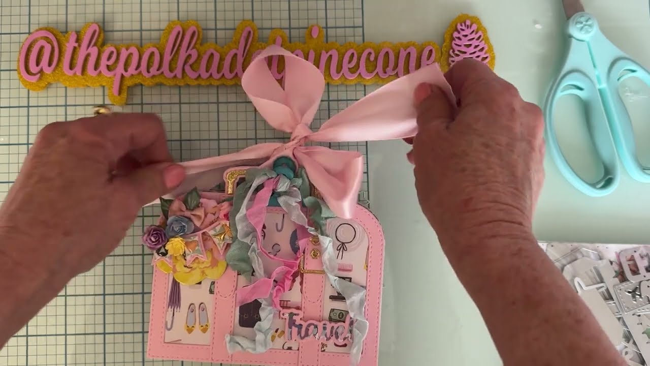 Mini album using the suitcase shadow box die set from Scrapdiva designs