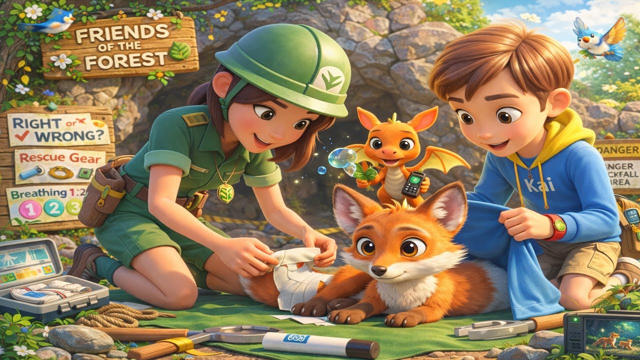 Kai And Zippy Rescuing A Baby Fox In The Forest 🌲🦊 Kids Safety Cartoon