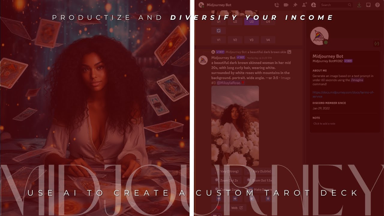 Create A Custom Tarot Deck with MidJourney & Diversify Your Income! // AI For Spiritual Businesses