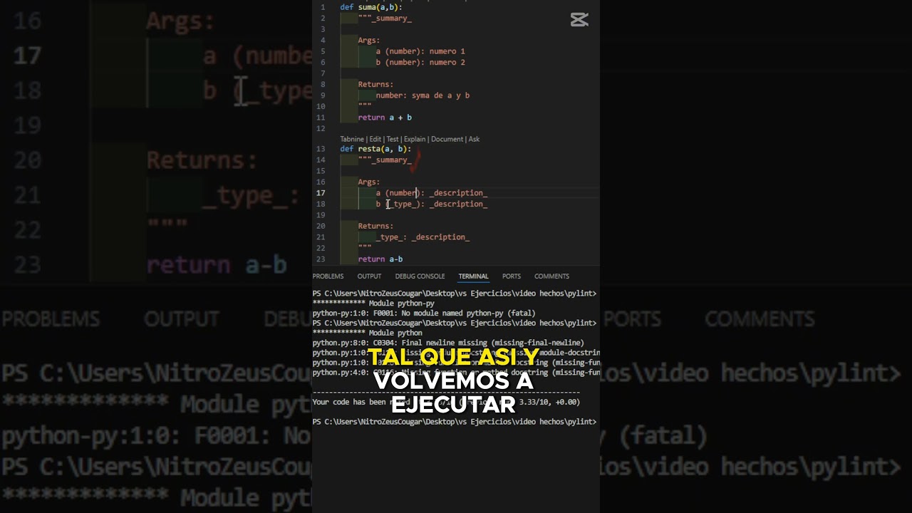 ❗Veamos como podemos instalar y usar pylint
