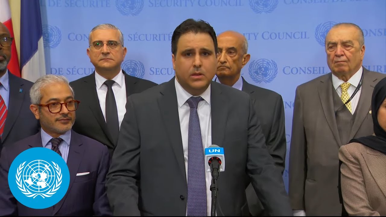 The Arab Group on Palestine - Security Council Media Stakeout | United Nations