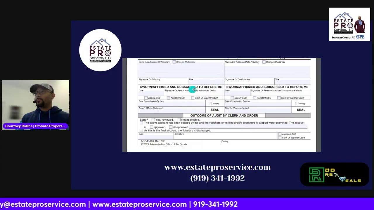 How to Complete the Annual & Final Account Form for Probate in North Carolina