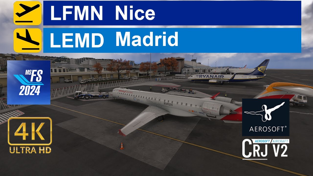 MSFS 2024 || Aerosoft CRJ 1000 V2 || Nice LFMN  ✈ LEMD Madrid