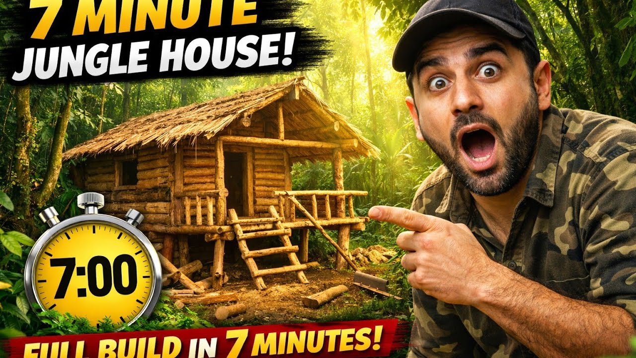 Minute Mein Jungle Mein Wooden Ghar Bana Diya! 😱🌲 | Full Build🔥