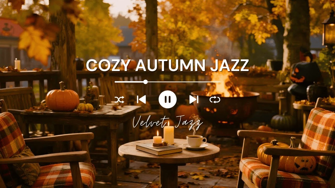Cozy Fall Jazz & Fireplace ASMR - Perfect Evening Ambience