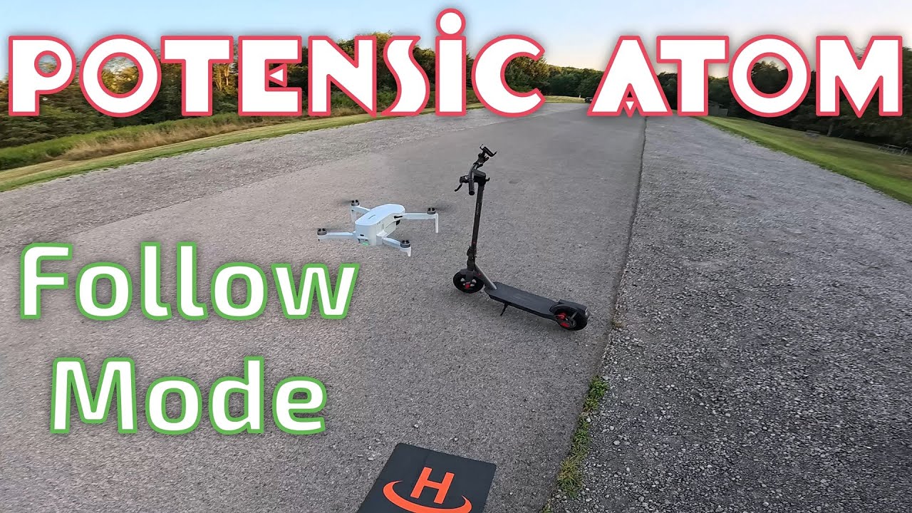 Potensic Atom Follows Me on My EScooter